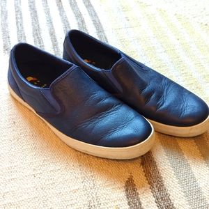 Men's Cole Haan navy leather slip on shoes, 11